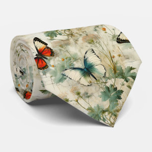 Träumerischer Türkis-Schmetterling Cottage-Garten- Krawatte
