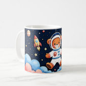 Träumerischer Weltraum-Teddy Kaffeetasse (Vorderseite Links)