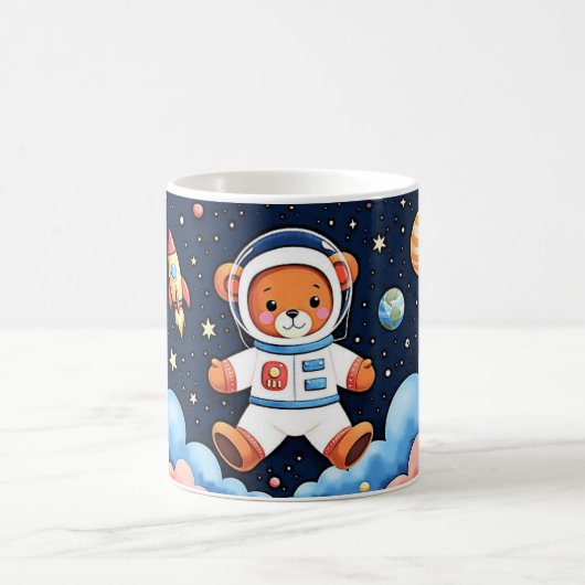 Träumerischer Weltraum-Teddy Kaffeetasse (Mittel)
