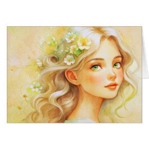 Träumerisches Aquarellportrait