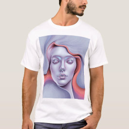 Träumerisches Ätherisches Frauenporträt Surreal Fl T-Shirt
