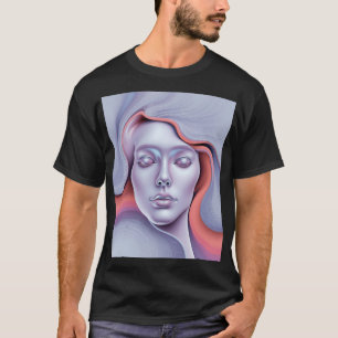 Träumerisches Ätherisches Frauenporträt Surreal Fl T-Shirt