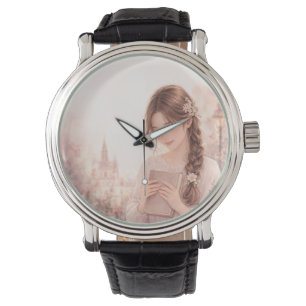 Träumerisches Blumen-Mädchen-Ästhetik-Armbanduhren Armbanduhr
