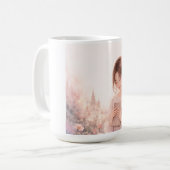 Träumerisches Blumen-Mädchen-Ästhetik-Kaffeetasse  Kaffeetasse (Vorderseite Links)