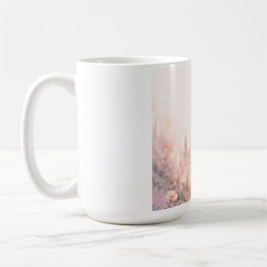 Träumerisches Blumen-Mädchen-Ästhetik-Kaffeetasse  Kaffeetasse (Links)