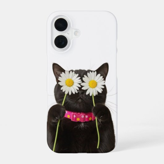 Träumerisches Blumenkatzen-Case iPhone 16 Hülle (Rückseite)