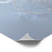 Träumerisches Eisblau geprägtes Blumengarten Poster (Ecke)