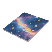 Träumerisches Galaxien-Planeten-Sterne-Muster Fliese (Seite)