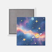 Träumerisches Galaxien-Planeten-Sterne-Muster Magnet (Vorderseite/Rückseite)