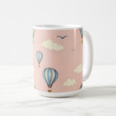 Träumerisches Heißluftballon-Himmel-Muster Kaffeetasse (VorderseiteRechts)