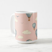 Träumerisches Heißluftballon-Himmel-Muster Kaffeetasse (Vorderseite Links)