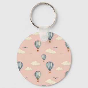 Träumerisches Heißluftballon-Himmel-Muster Schlüsselanhänger