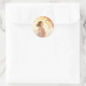 Träumerisches Herbstmädchen-Sticker Runder Aufkleber (Tasche)