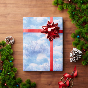 Träumerisches Himmelblau Lavendelfeld Wasserfarben Geschenkpapier