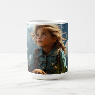 Träumerisches Kind bei Wind Kaffeetasse