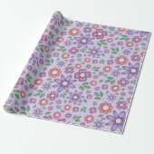 träumerisches Lavendel-Pastell-Blumenmuster Geschenkpapier (Ungerollt)