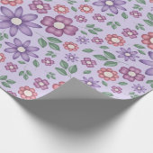träumerisches Lavendel-Pastell-Blumenmuster Geschenkpapier (Ecke)