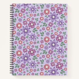träumerisches Lavendel-Pastell-Blumenmuster Notizblock