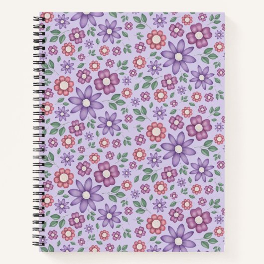 träumerisches Lavendel-Pastell-Blumenmuster Notizblock (Vorderseite)