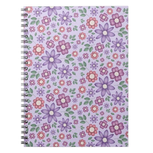 träumerisches Lavendel-Pastell-Blumenmuster Notizblock (Vorderseite)