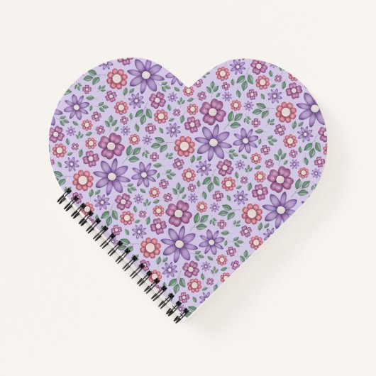 träumerisches Lavendel-Pastell-Blumenmuster Notizblock (Vorderseite)