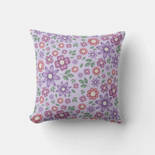 träumerisches Lavendel-whimsical-Blumenmuster Kissen
