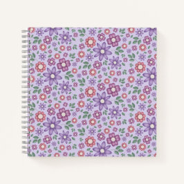 träumerisches Lavendel-whimsical-Blumenmuster Notizblock