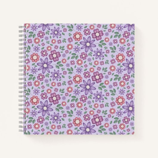 träumerisches Lavendel-whimsical-Blumenmuster Notizblock (Vorderseite)