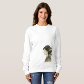 Träumerisches Manga-Mädchen mit Koi-Fischen Sweatshirt (Vorne ganz)