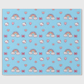 Träumerisches Pastell-Regenbogenblau Geschenkpapier (Flach)