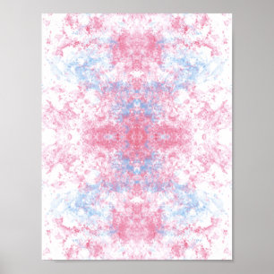 Träumerisches Pastell-Rosa und Blau Wasserfarben-A Poster