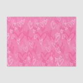Träumerisches Rosa-Herzen-Muster-Tissue-Papier Seidenpapier (Vorderseite)