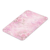 Träumerisches Rosa-Rosen-Blumenmuster Perlen Schle Magnet (Linke Seite)