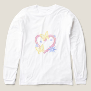 Träumerisches Schmetterling- und Herz-Ästhetik-Gra Tri-Blend Shirt