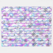 Träumerisches Sternenexplosions-Wellenmuster Fleecedecke (Vorderseite (Horizontal))