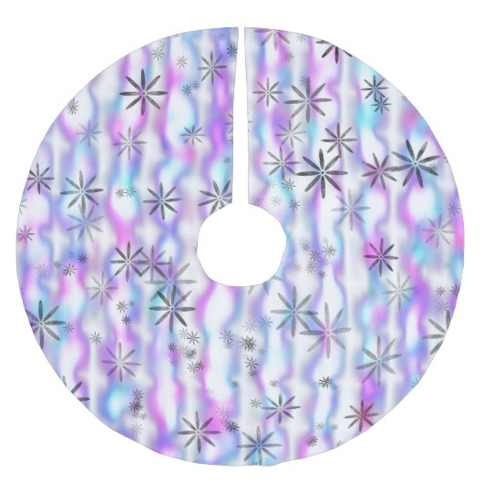 Träumerisches Sternenexplosions-Wellenmuster Polyester Weihnachtsbaumdecke (Vorderseite)