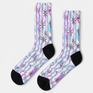 Träumerisches Sternenexplosions-Wellenmuster Socken