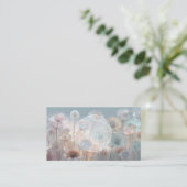 Träumerisches transparentes Blumen-Logo Visitenkarte (Stehend Vorderseite)