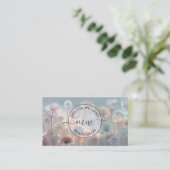 Träumerisches transparentes Blumen-Logo Visitenkarte (Stehend Vorderseite)
