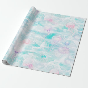 Träumerisches Wasserfarben-Quallen-Ozean-Muster (5 Geschenkpapier