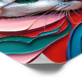 Träumerisches weißes Kätzchen – Weiche Pastell-Abs Poster (Ecke)
