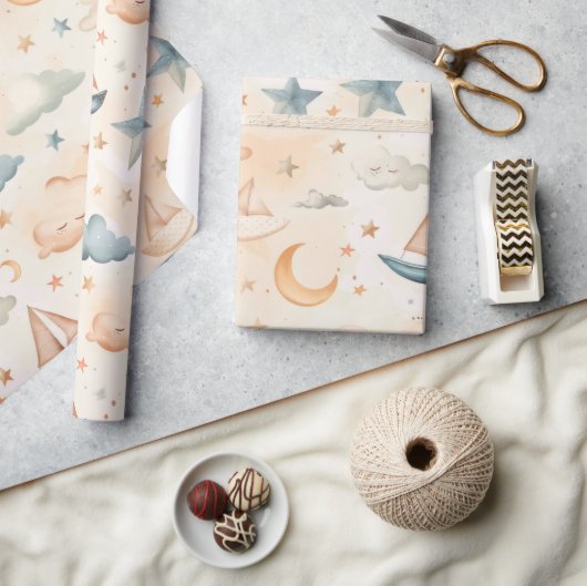 Träumeschiffe & Sterne Geschenkpapier (Kunsthandwerk)