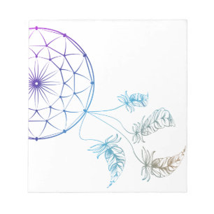 Traumfänger auf weißem Hintergrund Notizblock