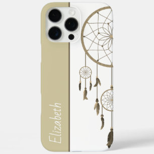 Traumfänger Beige Federn Boho Individueller Name iPhone 16 Pro Max Hülle