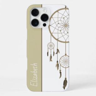 Traumfänger Beige Federn Boho Individueller Name iPhone 16 Pro Max Hülle