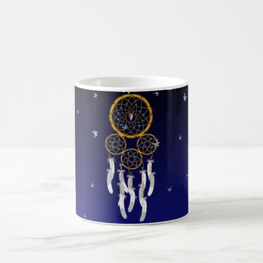 Traumfänger--Blau Türkis Kaffeetasse (Mittel)