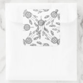 Traumfänger-Entwurf Quadratischer Aufkleber (Tasche)