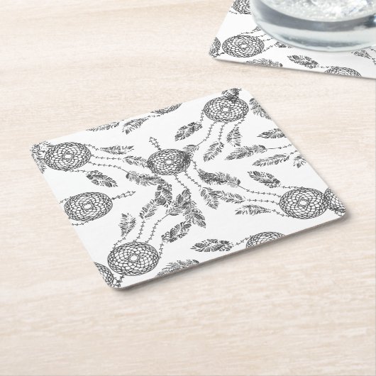 Traumfänger-Entwurf Rechteckiger Pappuntersetzer (angewinkelt)