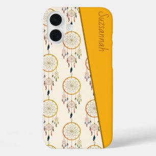 Traumfänger-Feder-Muster Boho Benutzerdefinierter iPhone 16 Plus Hülle