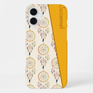Traumfänger-Feder-Muster Boho Benutzerdefinierter iPhone 16 Plus Hülle